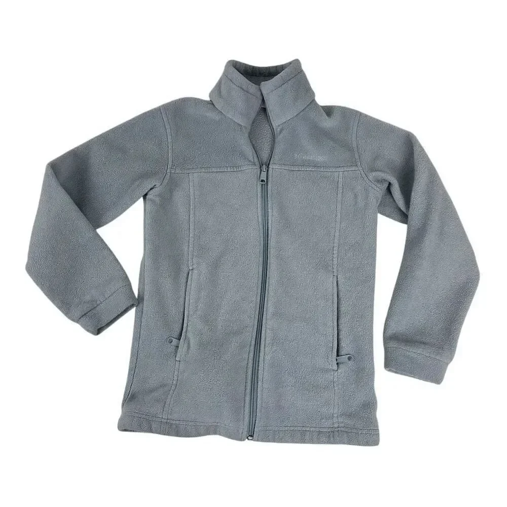 Columbia Girls Gray Fleece Full Zip size Medium 10/12